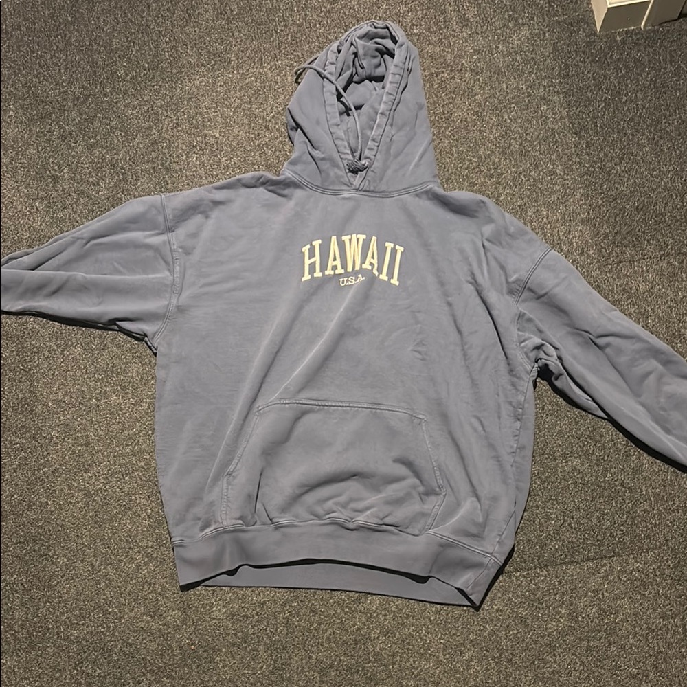 Brandy Melville Women's Navy and Blue Hoodie